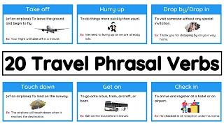 20 Phrasal Verbs for Travelling  Travel Phrasal Verbs