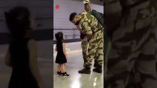 Watch Little Girl Was Seen Touching The Feet Of A Jawan