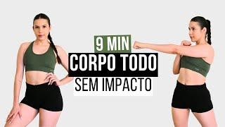 Treino Rápido para o Corpo Todo Sem Impacto  Treino Sem Pular para Emagrecer em Casa  Apenas 9 Min