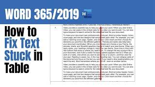 How to fix text stuck in last table rowtext stuck in table row - Word 3652019