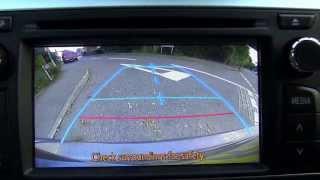 Left reverse manoeuvre technical driving aspect in Toyota Yaris with reversing camera.