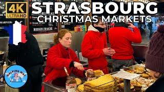 Strasbourg France Christmas Markets Walk - 4K 60fps with Immersive Sound & Captions