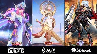 Freya Legend vs Yena Divine vs Onikiri Dazzle l SKINS EFFECT - MLBB AOV OA