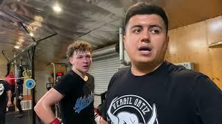 Meet amateur champ who’s turning pro training at RGBA here doing mitts with Pita Garcia