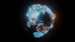 World Connection Animation Earth Spinning Globe Motion Graphics Loop