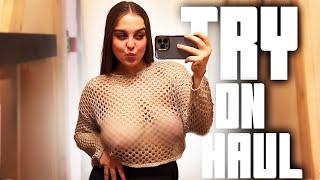 Transparent Outfits Try on Haul  See-Through Fabric & No Bra