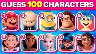 Can You Guess 100 Famous Characters? In 3 Seconds Disney Dreamworks Pixar Illumination