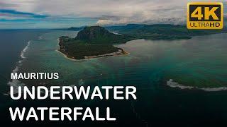 Mauritius Underwater Waterfall 4K Video by Drone