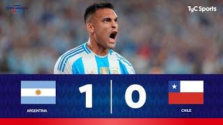 Argentina 1 - 0 Chile  Copa América 2024  LAUTARO METIÓ A LA SCALONETA EN CUARTOS DE FINAL 