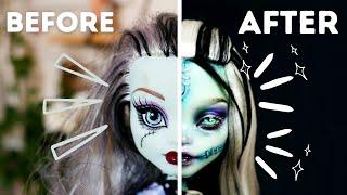 REVAMPING OLD DOLLS ️ MONSTER HIGH FRANKIESTIEN REPAINT  relaxing Doll Repaint ooak  etellan