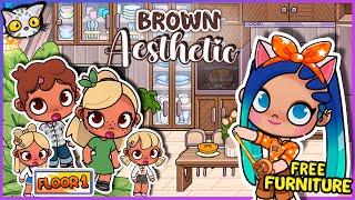  New House Aesthetic Brown Theme   Free Furniture & House Ideas  With Voice  Avatar World