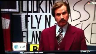 Ron Burgundy hit in the nuts playing flinch ball