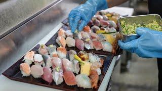 Popular sushi restaurant in Fukuoka Japan with long lines even before opening