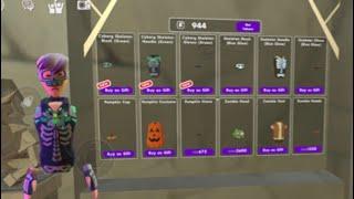 Purchasing recroom Halloween items plus new cyber skeleton set