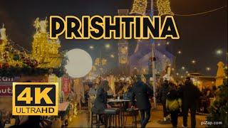 The Wonderful Atmosphere in Prishtina  New Year Eve - 4K Walkthrough