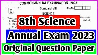 8th Science Annual Examination original question paper April -2023