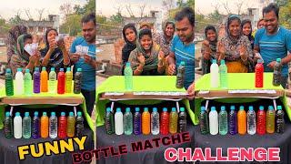 Funny Match The Bottle Challenge With Family  #challenge #viral #funny