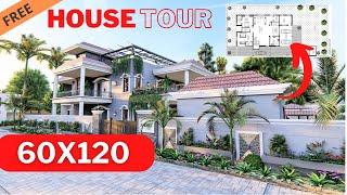 60*120 House Design 3D 5 Bed Rooms  7200 Sqft  800 Gaj  Traditional Design Archbytes