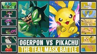 OGERPON vs PIKACHU  The Teal Mask Pokémon Battle BRAND-NEW vs CLASSIC