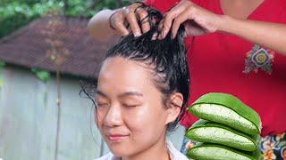 ASMR  $12 Hair Treatment using fresh aloe vera