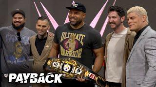 Rhodes presents the Pittsburgh Steelers with a NFL WWE Legacy Title Belt WWE Payback 2023 exclusive