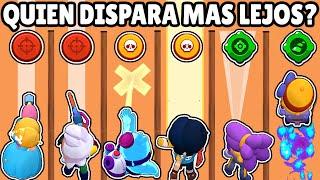 CUAL BRAWLER DISPARA MAS LEJOS?  GADGET ULTIMATES y BASICOS  OLIMPIADAS de ALCANCE BRAWL STARS