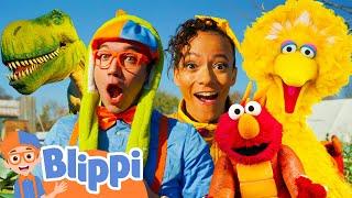 Blippi and Meekahs Roaring Dino Day  Blippi joins Elmo and Big Bird  Dino Day with Sesame Street