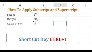 How to Apply Superscript & Subscript in ExcelShortcut Key to do Superscript & Subscript in MS Excel