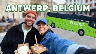 ANTWERP BELGIUM Day Trip  Trying Traditional Food & Belgian Waffles  Free Walking Tour