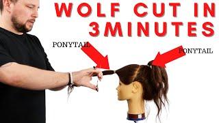HOW TO CUT Creating a Wolf Cut in 3 Minutes A Step-by-Step Tutorial- TIKTOK HAIRCUT TREND