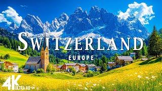 FLYING OVER SWITZERLAND 4K UHD • Scenic Views of Mountains Lakes with Calming Music