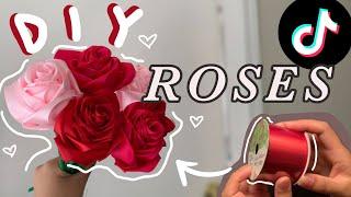 TIKTOK RIBBON ROSE FLOWER TUTORIAL  valentines day gift idea 