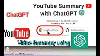 YouTube video summary using ChatGPT  Chrome Extension