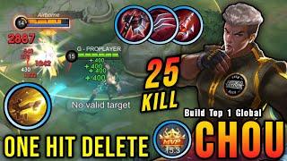 25 Kills Best Chou One Hit LifeSteal Build and Emblem - Build Top 1 Global Chou  MLBB