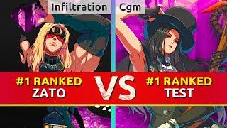 GGST ▰ Infiltration #1 Ranked Zato vs Cgm #1 Ranked Testament. High Level Gameplay