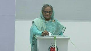 Bangladesh PM Hasina votes in election without opposition  AFP