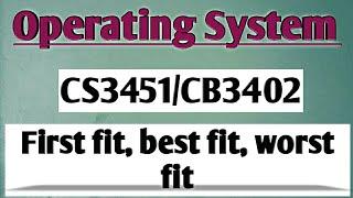 First fit Best fit Worst fit algorithms for  Contiguous memory allocation techniques in OS.