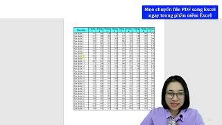 Tuyệt chiêu chuyển file pdf sang excel ngay trong phần mềm excel  Nguyễn Thị Hường