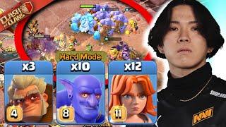 Klaus breaks HARD MODE with INSANE Bowler Druid Valkyrie army Clash of Clans