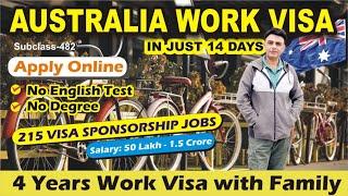  Get Australia Work Visa Online in 14 Days  215 VISA SPONSORSHIP JOBS  Skill Shortage Visa 