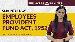 Employees Provident Fund Act 1952  Full EPF Act Revision  CMA Inter Law