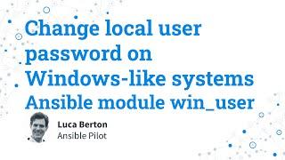 Change local user password on Windows-like systems - Ansible module win_user