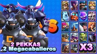 2 PEKKAS Y 2 MEGACABALLEROS vs TODAS LAS CARTAS TERRESTRES X3  Clash Royale