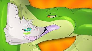 COMIC SNAKE VORE - green python swallowed furry