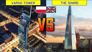 Varso Tower vs The Shard Comparison  Poland vs United Kingdom