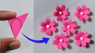 Very Easy Paper Flower Craft  Paper Flower Making Step By Step  DIY Flower Craft