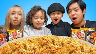 GIANT NOODLE FAMILY MUKBANG  The Shluv Family