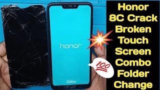 Honor 8c Crack broken Touch screen combo folder change replacementhow to change screen huawei 8C.