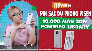 Pin sạc dự phòng Pisen 10.000 mAh 20W PowerFo Library rất gọn mà ngon