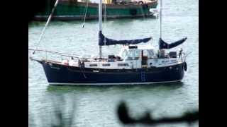 Summer in a Colvic Watson motor sailer family sailing on the East Coast